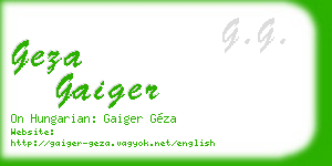 geza gaiger business card