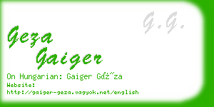 geza gaiger business card